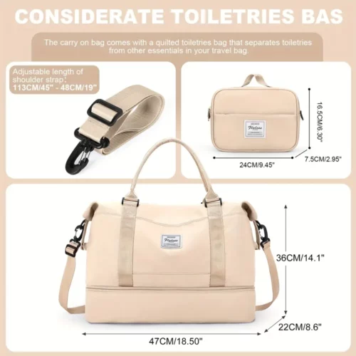 Sac week-end femme multifonction – fourre-tout voyage sport et nuit élégant