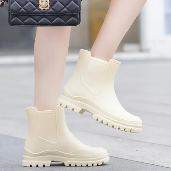 Bottines de pluie femme en caoutchouc imperméables – semelle antidérapante