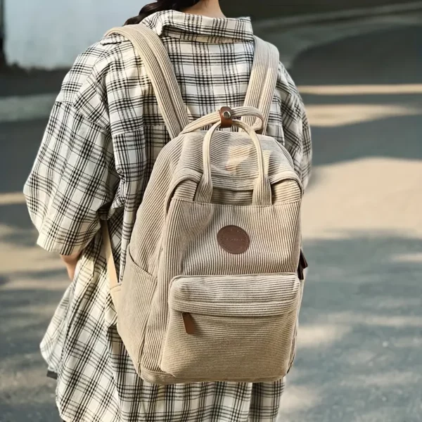 Sac à dos femme nylon léger – compartiments multiples, style décontracté