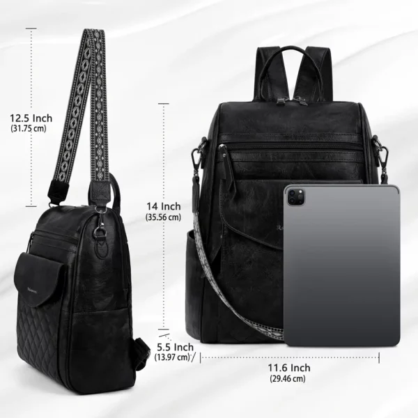 Sac à dos ordinateur femme convertible élégant imperméable style sac à main