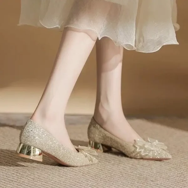 Chaussures mariage femme talon bas confortable – escarpins strass élégants