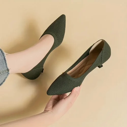 Escarpins femme à petit talon confortable – bout pointu élégant mariage