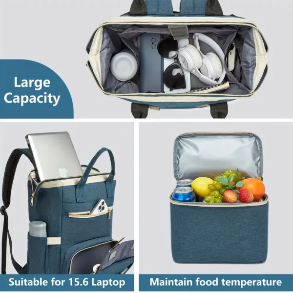 Sac à dos femme multifonction pour ordinateur et repas – design décontracté imperméable