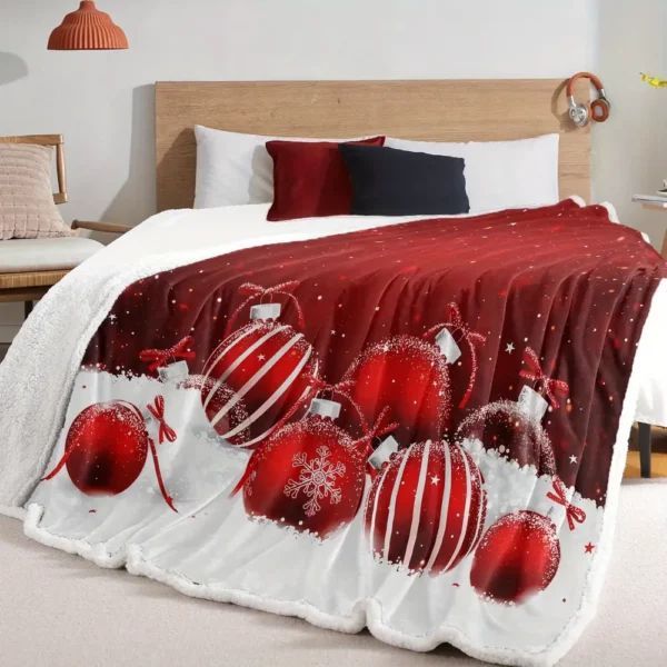Plaid de Noël doux et confortable – couverture polaire à motif festif chaleureux