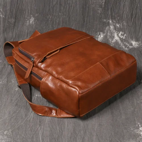 Sac à dos femme cuir véritable style vintage – compartiment ordinateur intégré