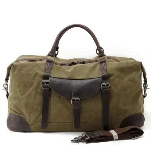 Sac week-end femme en toile style rétro – bandoulière pratique et compartiments multiples
