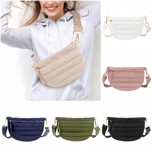 Sac banane femme en velours côtelé – bandoulière réglable et look tendance