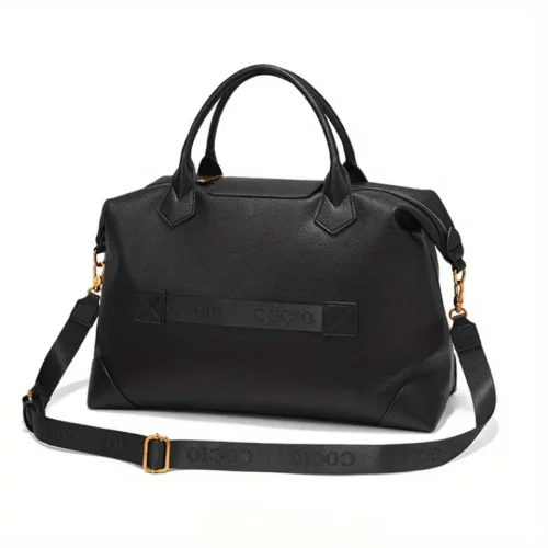 Sac de voyage femme élégant – bandoulière amovible et boucles dorées