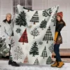 Plaid de Noël en coton léger – Motifs sapin et patchwork chaleureux