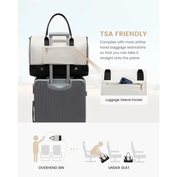 Sac week-end femme 3 pièces – ensemble de voyage élégant et multifonctionnel