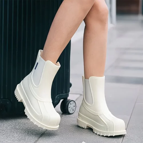 Bottes de pluie femme en caoutchouc antidérapantes – doublure matelassée chic