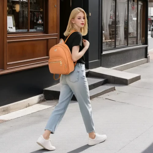 Sac à dos femme léger et élégant – design minimaliste avec poches zippées