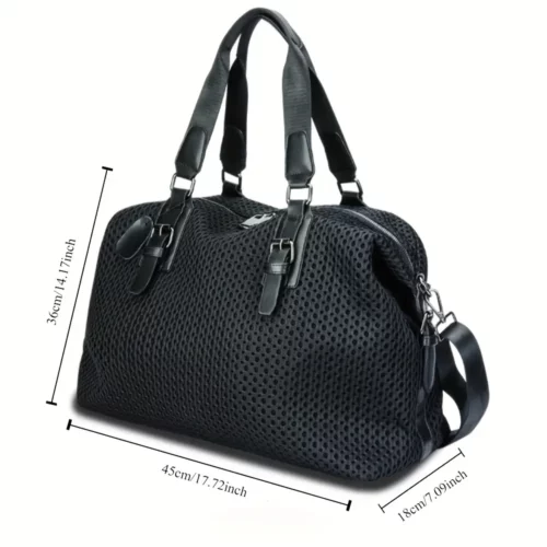 Sac week-end femme en nylon imperméable noir avec bandoulière amovible