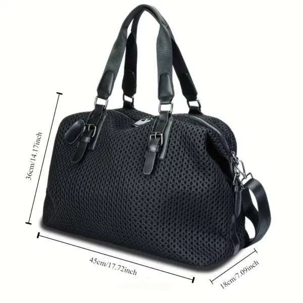 Sac week-end femme en nylon imperméable noir avec bandoulière amovible
