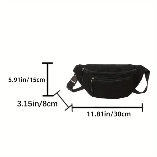 Sac banane femme en velours côtelé – style chic avec bandoulière ajustable