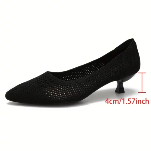 Escarpins femme confort tricotés à talon bas – élégants pour mariage ou soirée
