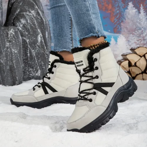 Bottes d’hiver femme fourrées antidérapantes – idéales neige et randonnée