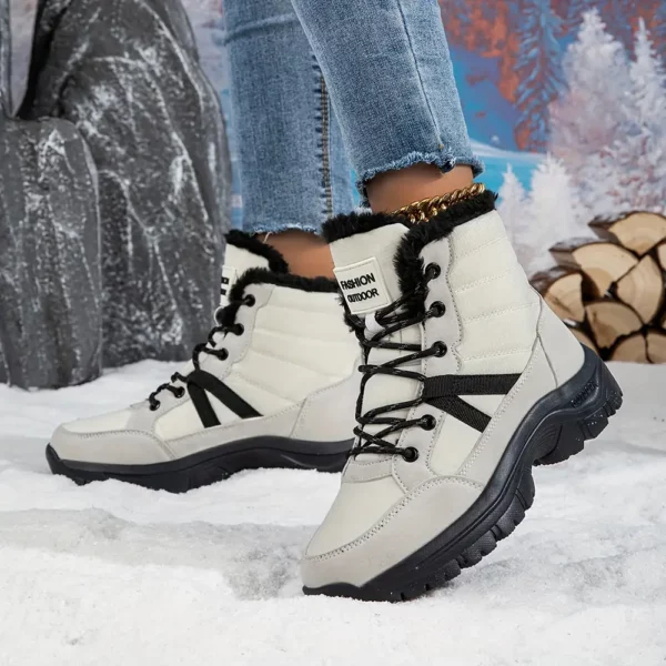Bottes d’hiver femme fourrées antidérapantes – idéales neige et randonnée