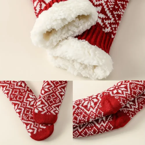 Chaussons chaussettes polaires femme antidérapants hiver – confort intérieur cosy