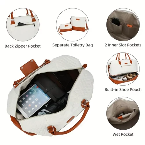 Sac de voyage femme 3 pièces – cabines avec compartiment chaussures en nylon