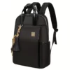 Sac à dos femme en nylon noir – style élégant avec compartiment ordinateur