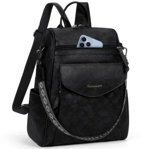 Sac à dos ordinateur femme convertible élégant imperméable style sac à main