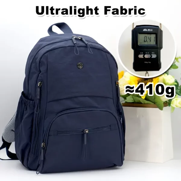 Sac à dos femme nylon léger multi-poches – design antivol pour voyage et ville