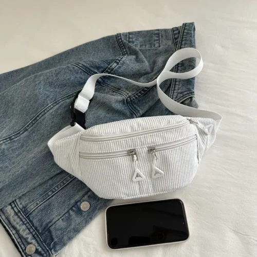 Sac banane femme en velours côtelé – chic et pratique pour le quotidien