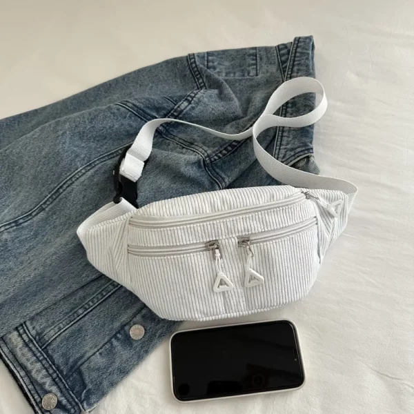 Sac banane femme en velours côtelé – chic et pratique pour le quotidien