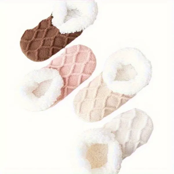 Chaussons chaussettes polaires femme antidérapants – intérieur hiver cocooning