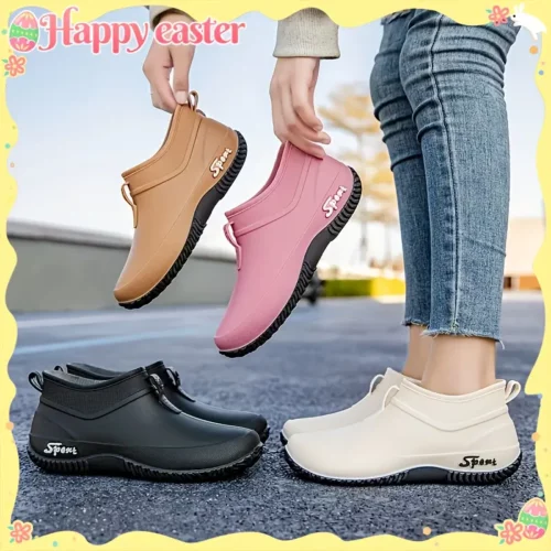 Bottes de pluie femme en caoutchouc antidérapantes – style chic et durable