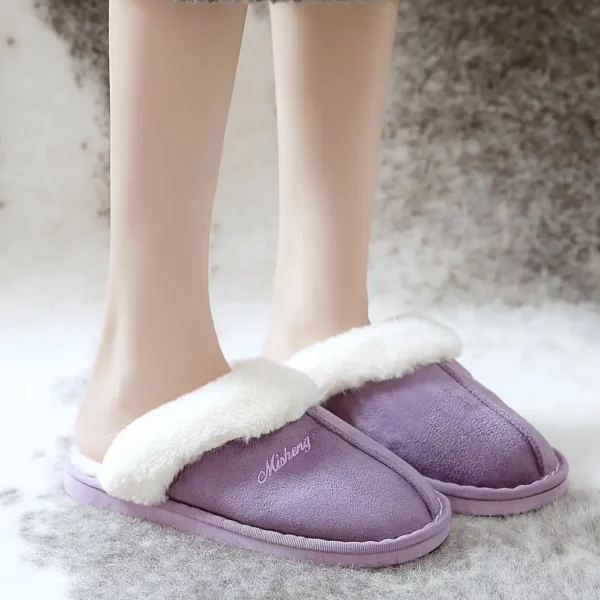 Chaussons femme en fausse fourrure douce – intérieur/extérieur antidérapants