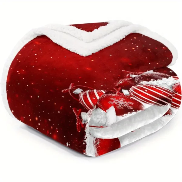 Plaid de Noël doux et confortable – couverture polaire à motif festif chaleureux