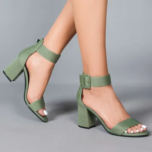 Sandales femme à petit talon confortable – bride réglable et bout ouvert
