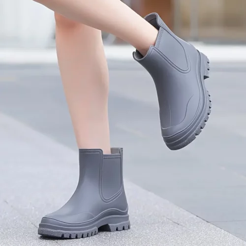 Bottines de pluie femme en caoutchouc imperméables – semelle antidérapante