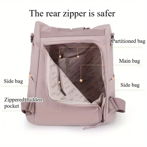Sac à dos femme anti-vol en nylon léger – urbain, épuré et polyvalent