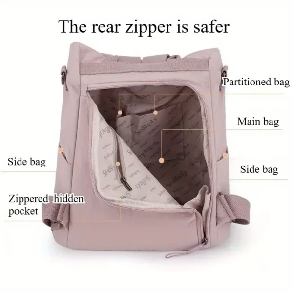 Sac à dos femme anti-vol en nylon léger – urbain, épuré et polyvalent