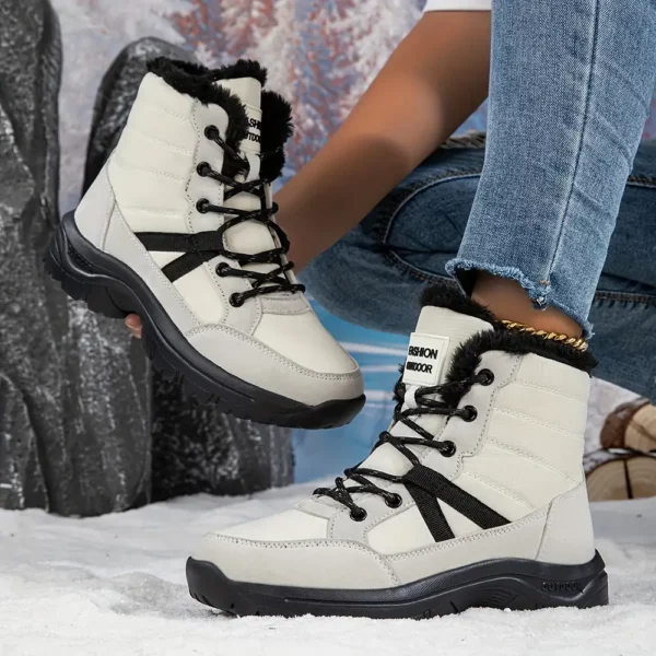 Bottes d’hiver femme fourrées antidérapantes – idéales neige et randonnée