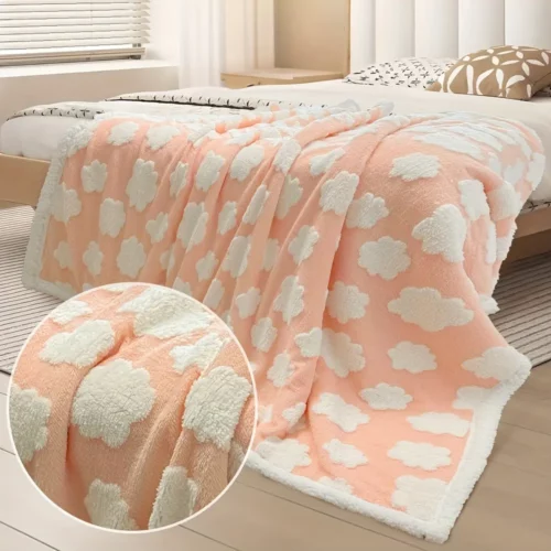 Plaid de Noël doux double couche – couverture cocooning motif festif chaleureux
