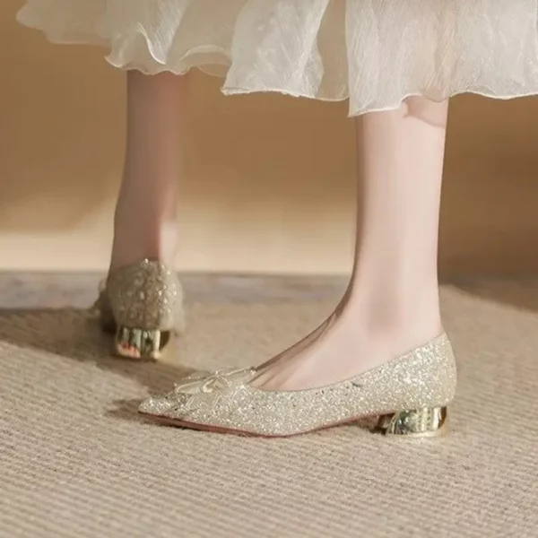 Chaussures mariage femme talon bas confortable – escarpins strass élégants