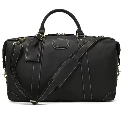 Sac weekend femme en cuir véritable style vintage – sac de voyage élégant