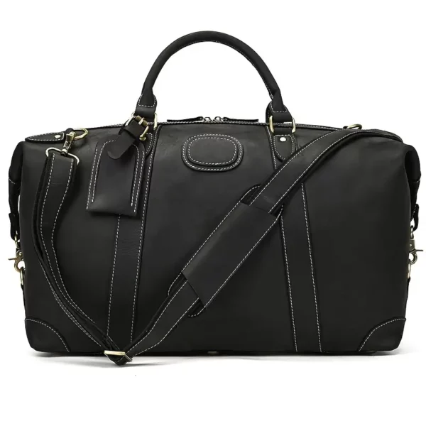 Sac weekend femme en cuir véritable style vintage – sac de voyage élégant