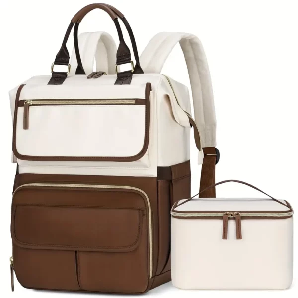 Sac à dos ordinateur femme léger avec poche isotherme – design moderne noir