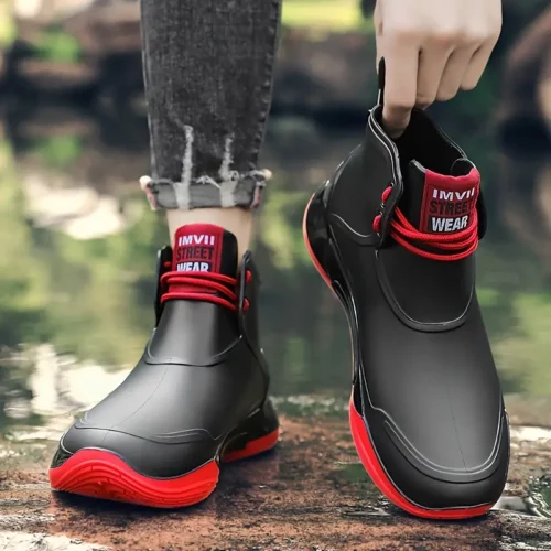 Bottines de pluie femme en PVC antidérapantes – Semelle épaisse et style chic