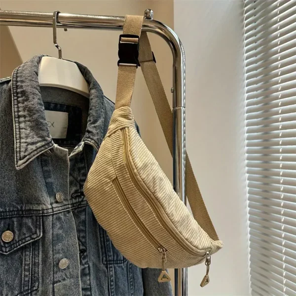 Sac banane femme en velours côtelé – léger et grande capacité