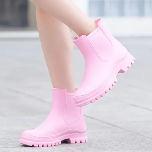 Bottines de pluie femme en caoutchouc imperméables – semelle antidérapante