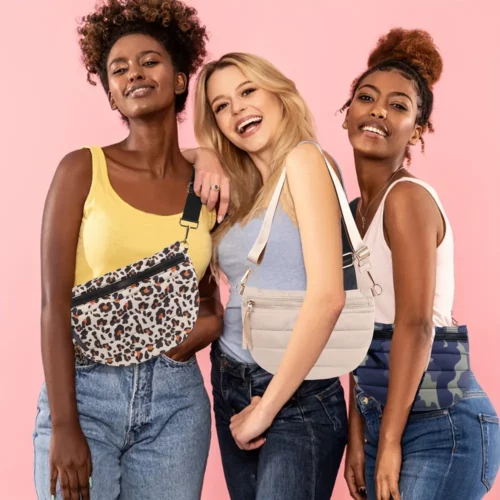 Sac banane femme en velours côtelé – bandoulière réglable et look tendance