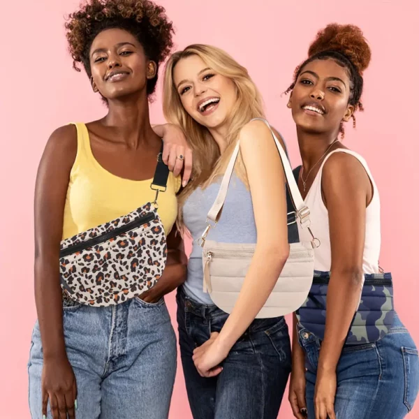 Sac banane femme en velours côtelé – bandoulière réglable et look tendance