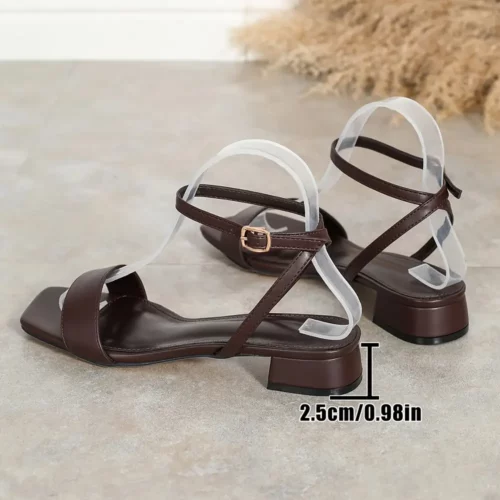 Sandales femme à talon bas avec brides transparentes – confort et élégance