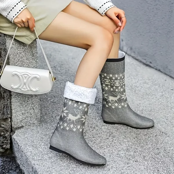 Bottes de pluie femme en caoutchouc avec motif cerf – semelle antidérapante